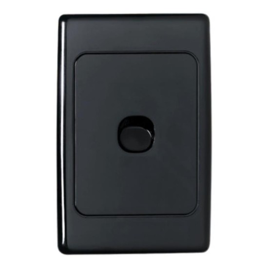 Clipsal 2000 Series Flush Switch, 1 Gang, 250VAC, 10A, Standard, Vertical, Black