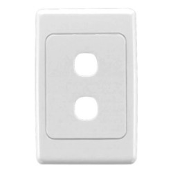 Clipsal 2000 Series Flush Surround and Grid Plate, 2 Gang, Vertical/Horizontal Mount, White Electric