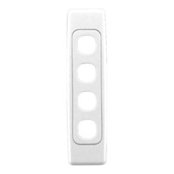 Clipsal 2000 Series Flush Surround and Grid Plate, 4 Gang, White Electric