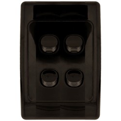 Clipsal 2000 Series Flush Switch, 4 Gang, 250VAC, 10A, Standard, Vertical, Black