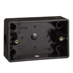 Clipsal Mounting Box with 20 mm End Entries, Black