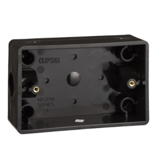 Clipsal Mounting Box with 20 mm End Entries, Black