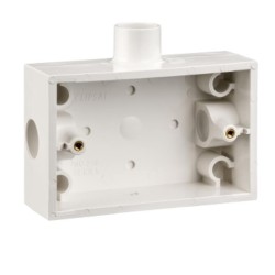 Clipsal Mounting Box with 20 mm End Entries - 20 mm Spout One Side, White Electric