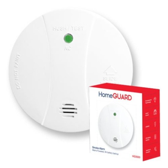 HG3000 – 240V PHOTOELECTRIC SMOKE ALARM WITH 9V BATTERY BACK UP