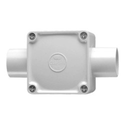 Clipsal Junction Box, 32mm I.D, 2 Way Through Entry, Grey