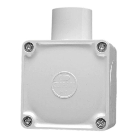 Clipsal Junction Box Square, PVC40mm Entries, 1 Way, Grey