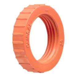 Clipsal Fixing Accessories, PVC, Screwed Lock Rings, 20mm, Electric Orange