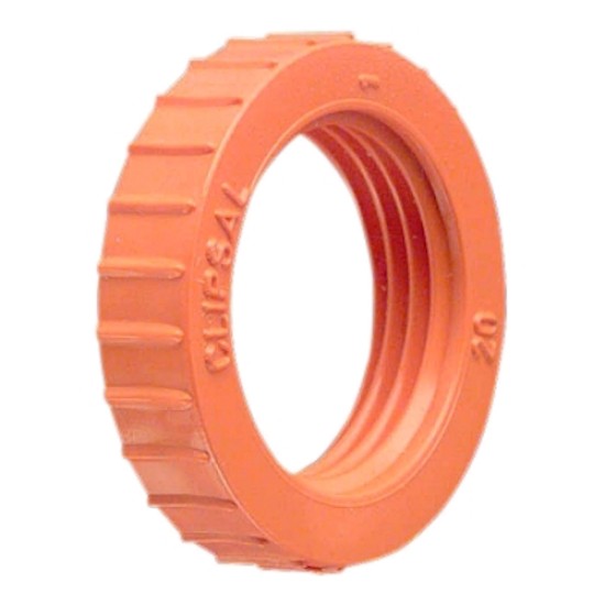 Clipsal Fixing Accessories, PVC, Screwed Lock Rings, 32mm, Electric Orange