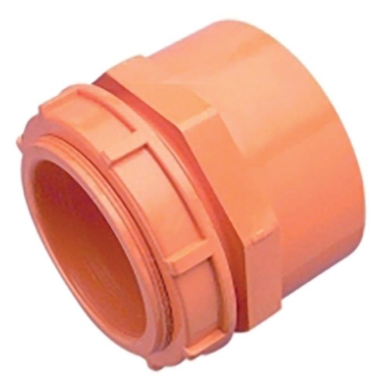 Clipsal Conduit AdaptorPVC, 63mm, Plain to Male, Electric Orange