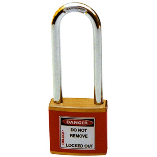 COLOUR CODED PADLOCK, BRASS 50mm SHACKLE, RED