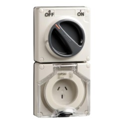 Clipsal - 56 Series Switched Socket Surface IP66 3 PIN 10A, Grey