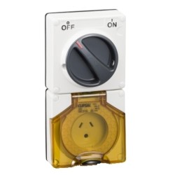 Clipsal - 56 Series Switched Socket Surface 3 PIN Light 10A Less Enclosure, Resistant White Electric