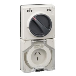 Clipsal - 56 Series Switched Socket Outlet 20A, 3 Pin, 1P, 250V, Less Enclosure, Grey