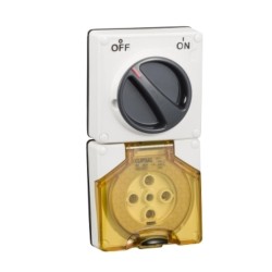 Clipsal - 56 Series Switched Socket Surface IP66 5 PIN 50A Less Enclosure, Resistant White Electric