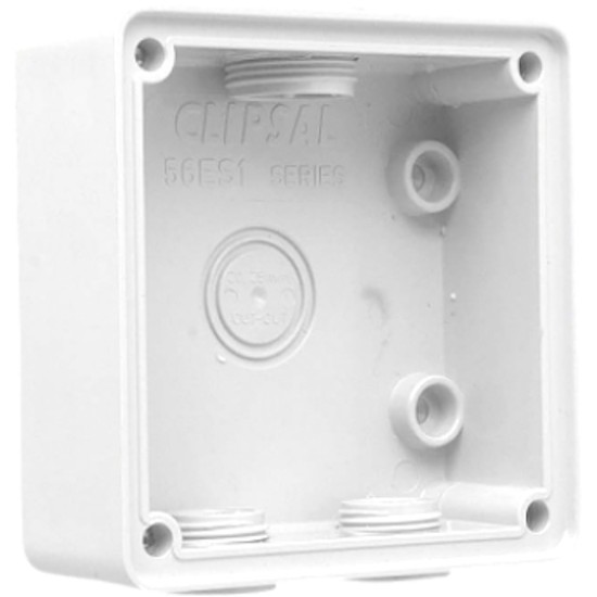 Clipsal - 56 Series, Mounting Back Box, Shallow, 1 Gang, Resistant White