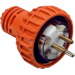 Clipsal - 56 Series, Plug Top, Straight, 3 Round PIN, 10A, 250V, IP66, Electric Orange