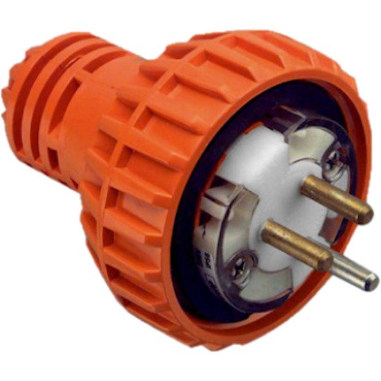 Clipsal - 56 Series, Plug Top, Straight, 3 Round PIN, 10A, 250V, IP66, Electric Orange