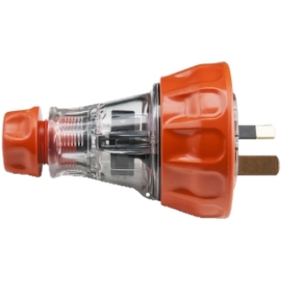 Clipsal - 56 Series, Plug Top, Straight, 3 Flat PIN, 15A, 250V, IP66, Electric Orange