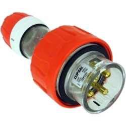 Clipsal - 56 Series,  Straight Plugs - IP66, 500V 20A - 4 Round Pins, Electric Orange