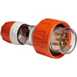 Clipsal - 56 Series,  Straight Plugs - IP66, 500V 10A - 5 Round Pins, Electric Orange