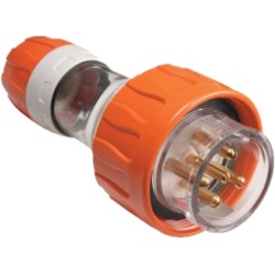 Clipsal - 56 Series,  Straight Plugs - IP66, 500V 20A - 5 Round Pins, Electric Orange