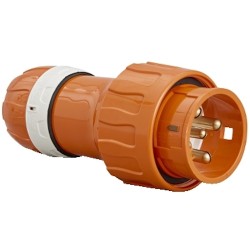 Clipsal - 56 Series,  Straight Plugs - IP66, 500V 32A - 5 Round Pins, Resistant Orange