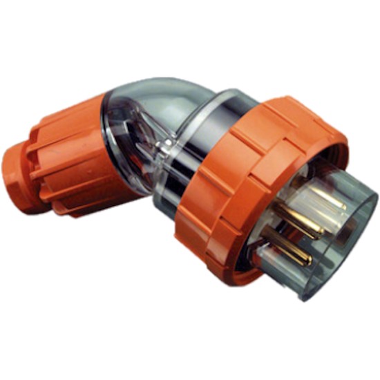 Clipsal - 56 Series,  Angle Plugs - IP66, 500V 20A - 4 Round Pins, Electric Orange