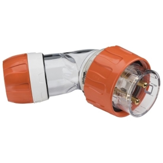 Clipsal - 56 Series,  Angle Plugs - IP66, 500V 32A - 4 Round Pins, Electric Orange