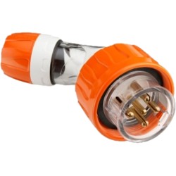 Clipsal - 56 Series,  Angle Plugs - IP66, 500V 20A - 5 Round Pins, Electric Orange