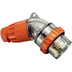 Clipsal - 56 Series,  Angle Plugs - IP66, 500V 32A - 5 Round Pins, Electric Orange