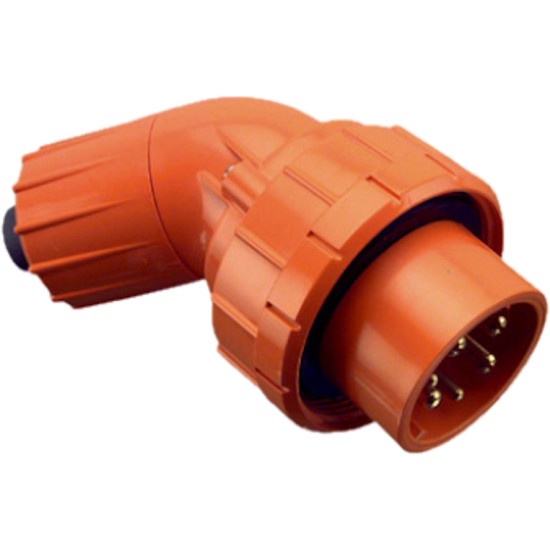 Clipsal - 56 Series,  Angle Plugs - IP66, 500V 10A - 6 Round Pins, Electric Orange