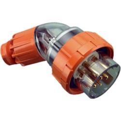 Clipsal - 56 Series,  Angle Plugs - IP66, 500V 10A - 7 Round Pins, Electric Orange