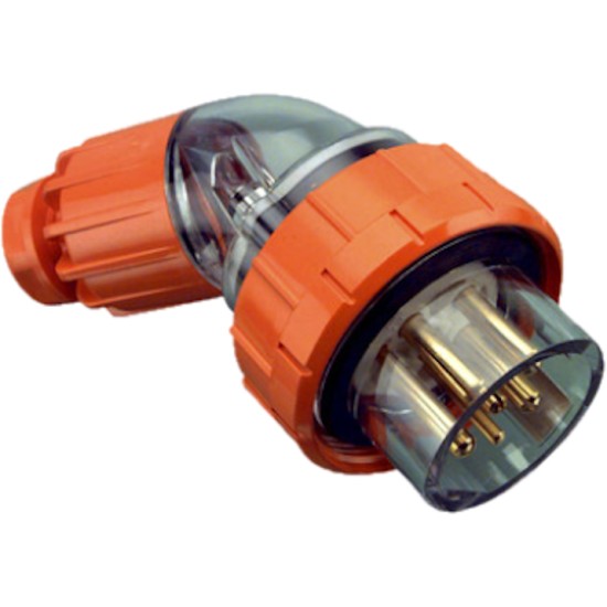 Clipsal - 56 Series,  Angle Plugs - IP66, 500V 20A - 7 Round Pins, Electric Orange