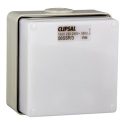 Clipsal Metal Clad Sunset Switch, 3-Wire, 240VAC, 10A, 56 Series, Grey