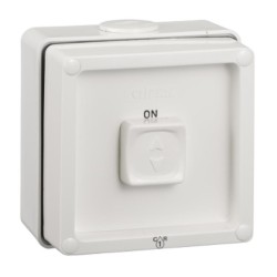 Clipsal - 56 Series Surface Switch, 1 Gang, 1 Pole, 250VAC, 10A, Single Sliding, Resistant White Electric