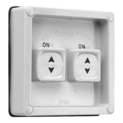 Clipsal - 56 Series Switch Surface, IP66 2 Gang Single Pole 10A Less Enclosure, Grey