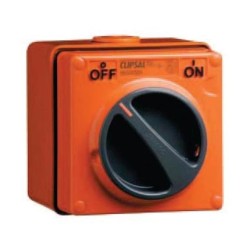 Clipsal - 56 Series Surface Switch, 1 Gang, 250VAC, 10A, 2-Way, Resistant Orange