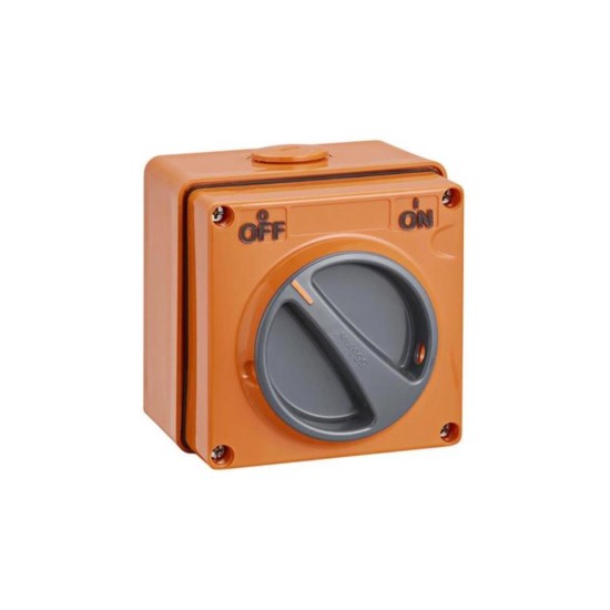 Clipsal - 56 Series Surface Switch IP66 1 Gang 3 Pole 10A Less Enclosure Resistant Orange