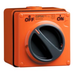 Clipsal - 56 Series Surface Switch 1 Gang, 3 Pole, 500VAC, 20A Resistant Orange