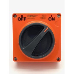 Clipsal - 56 Series Surface Switch 1 Gang, 4 Pole, 440VAC, 20A Resistant Orange