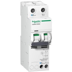 Acti9, Residual current breaker with overcurrent protection (RCBO), Acti9 iC60H2 RCBO, 2P, 10A, 30mA, A type, 10000A