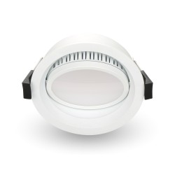 Round 10W Adjustable Dimmable LED Downlight White