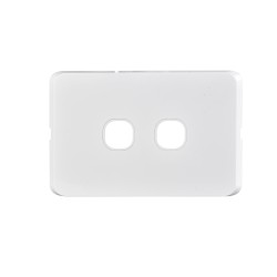 Bevelled Edge 2-Gang Cover Plate WHITE