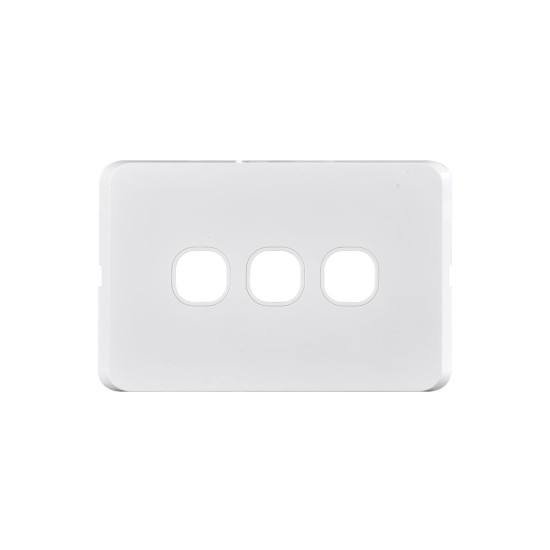 Bevelled Edge 3-Gang Cover Plate WHITE