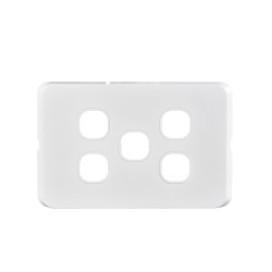 Bevelled Edge 5-Gang Cover Plate WHITE