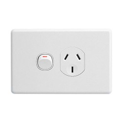 Clipsal - Classic C2000 Series Single Switch Socket Outlet Classic, 250V, 15A | White Electric