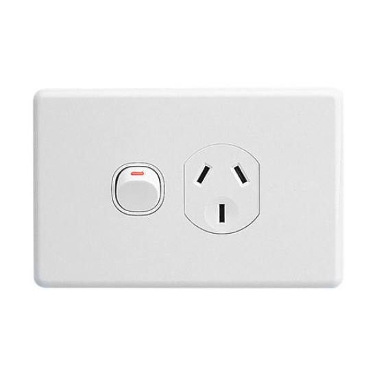 Clipsal - Classic C2000 Series Single Switch Socket Outlet Classic, 250V, 15A | White Electric