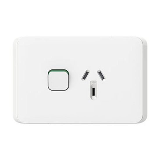 OHM 3-Gang 10A Switch Bevelled Edge - White