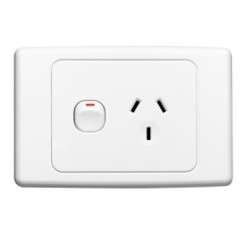 Clipsal 2000 Series, Single Switch Socket Outlet, 250V, 10A, White Electric