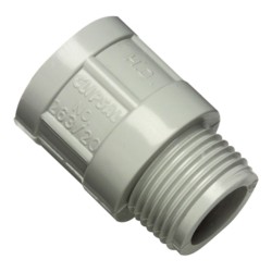 Clipsal Solid Fittings - PVC, Adaptors - Plain to Screwed Conduit, 40mm, Grey